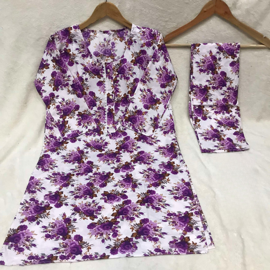 Ladies Printed Two Piece suit