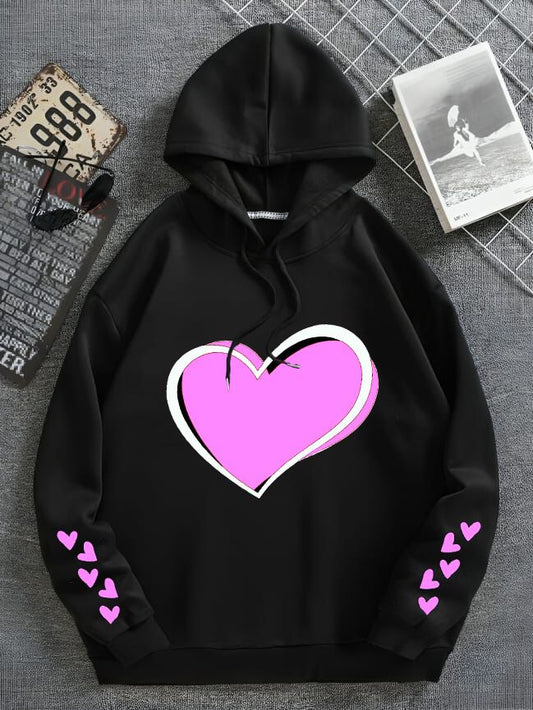 Heart Printed Hoddie for Girls